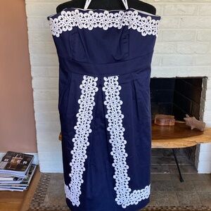 Lilly Pulitzer Navy Blue flower appliqué Dress size 10